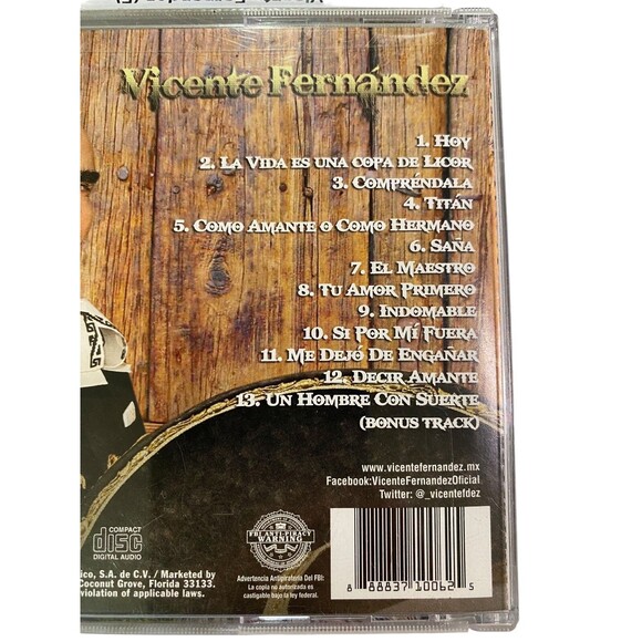VICENTE FERNANDEZ - HOY - (Music CD, 2013) - Sony Music Musica - 13 Tracks - Picture 8 of 8